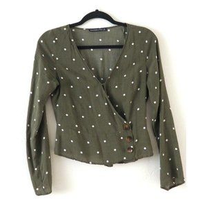 Abercrombie & Fitch Long Sleeve Polka Dot Top
